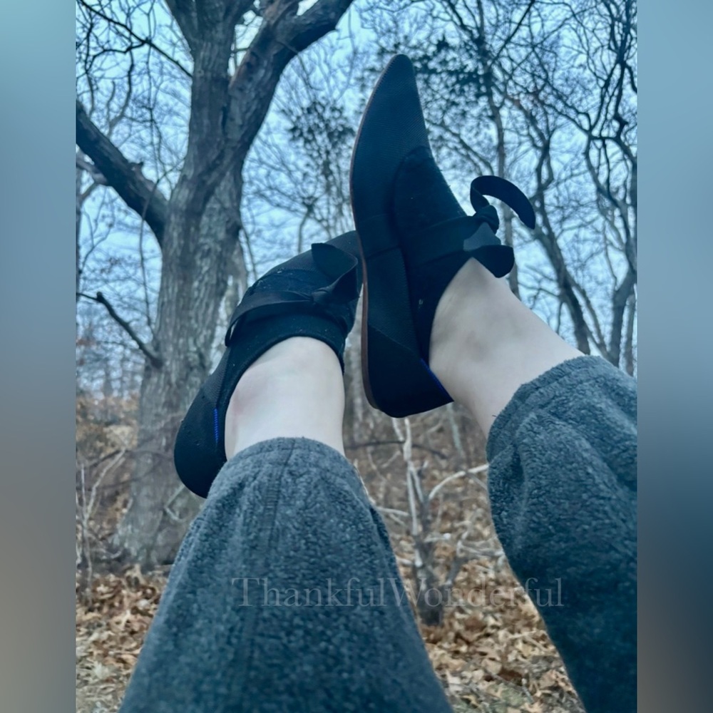 Black Ribbon Point Rothy’s Flats - Picture 2 of 2